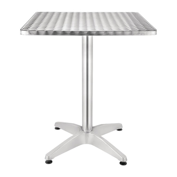 Quadratischer Bolero-Bistrotisch aus Stahl und Aluminium, 600 mm