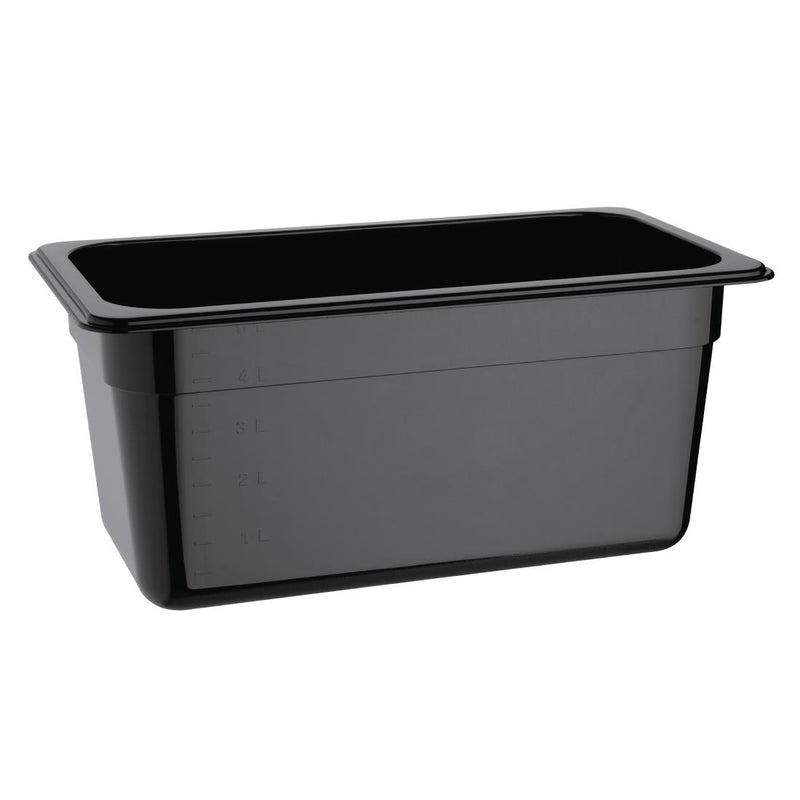 Vogue Polycarbonate 1/3 Gastronorm Container 150mm Black