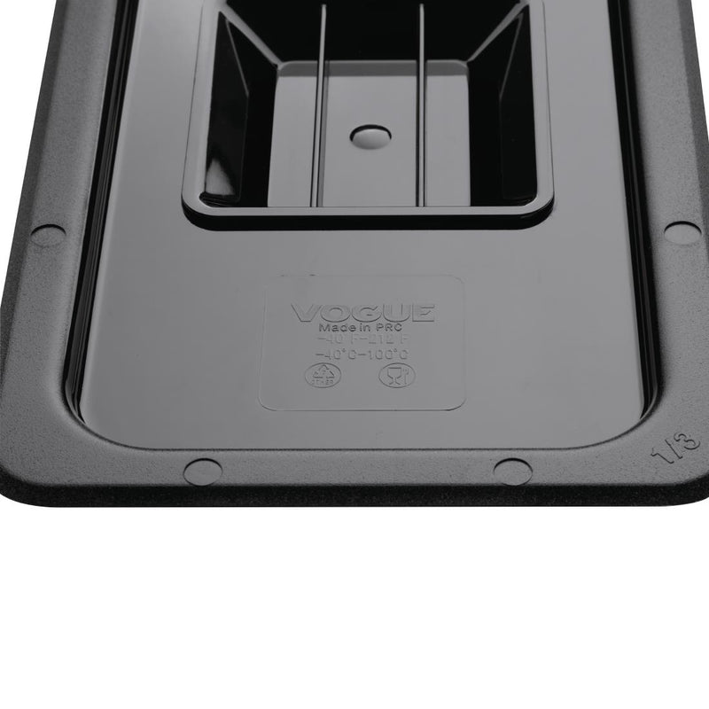 Vogue Polycarbonate 1/3 Gastronorm Lid Black