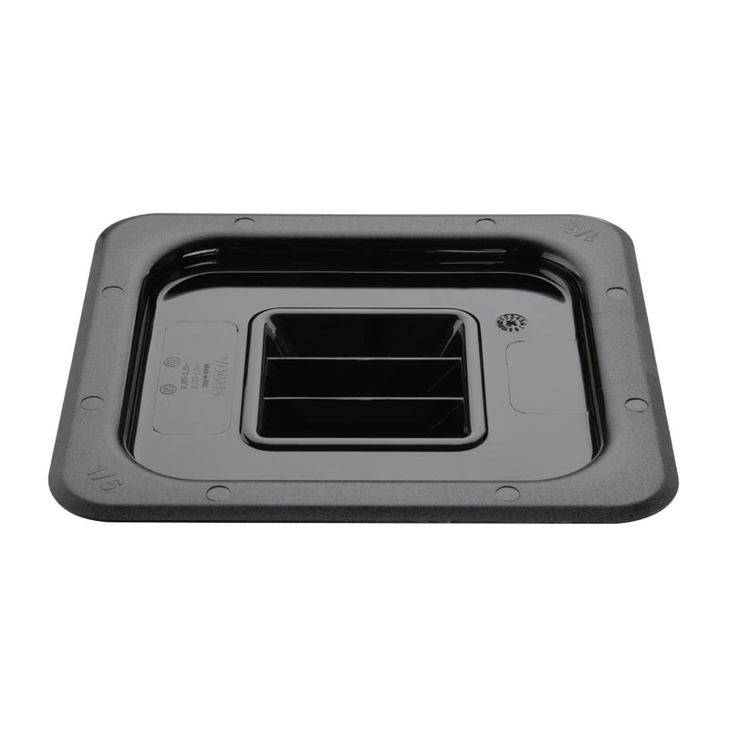 Vogue Polycarbonate 1/6 Gastronorm Lid Black