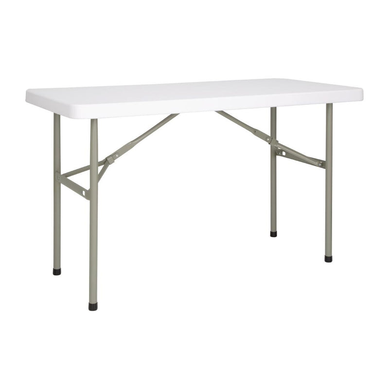 Bolero PE Rectangular Folding Table White 4ft (Single)