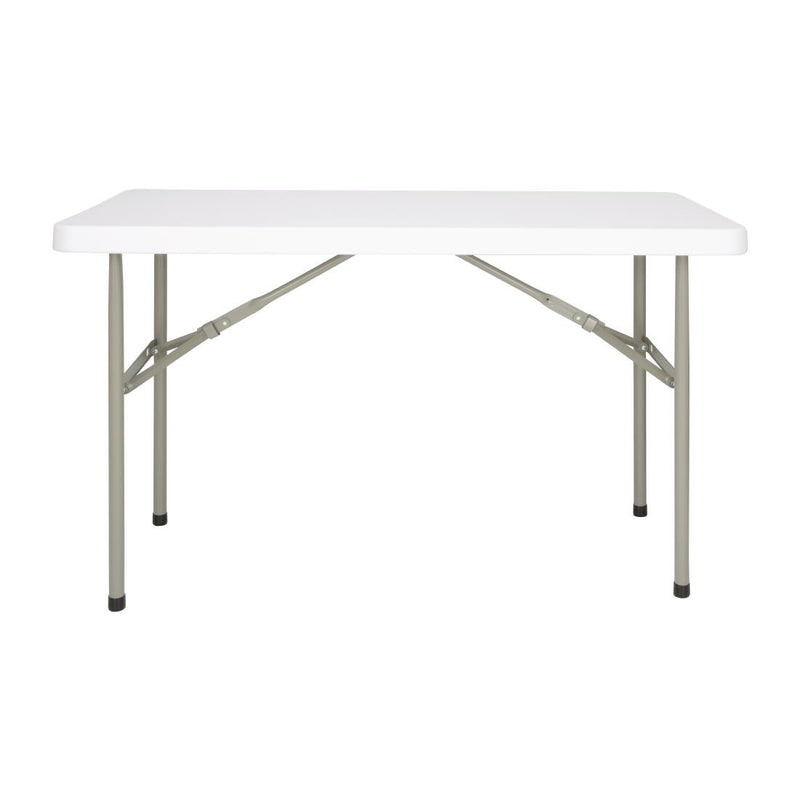 Bolero PE Rectangular Folding Table White 4ft (Single)