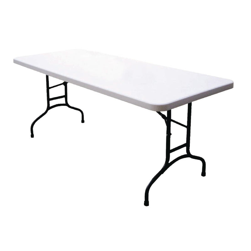 Bolero PE Rectangular Folding Table White 5ft (Single)