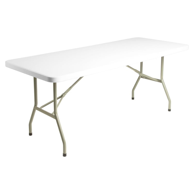 Bolero PE Rectangular Folding Table White 6ft (Single)