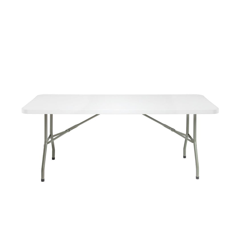 Bolero PE Rectangular Folding Table White 6ft (Single)