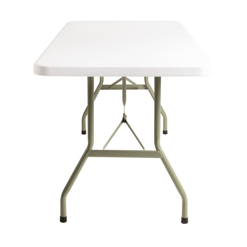 Bolero PE Rectangular Folding Table White 6ft (Single)