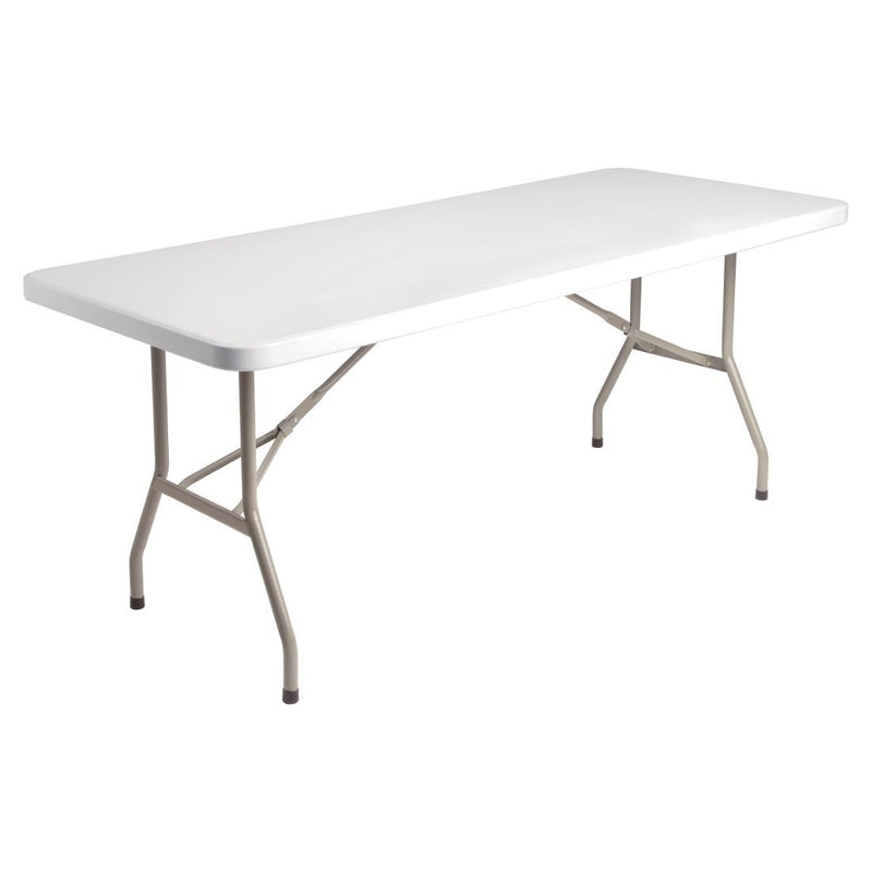 Bolero PE Rectangular Folding Table White 6ft (Single)