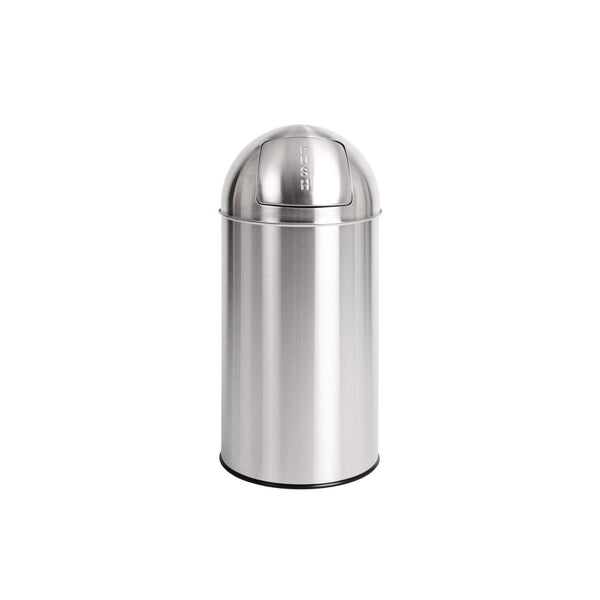 Bolero Edelstahl Push Top Bullet Bin Silber 40Ltr