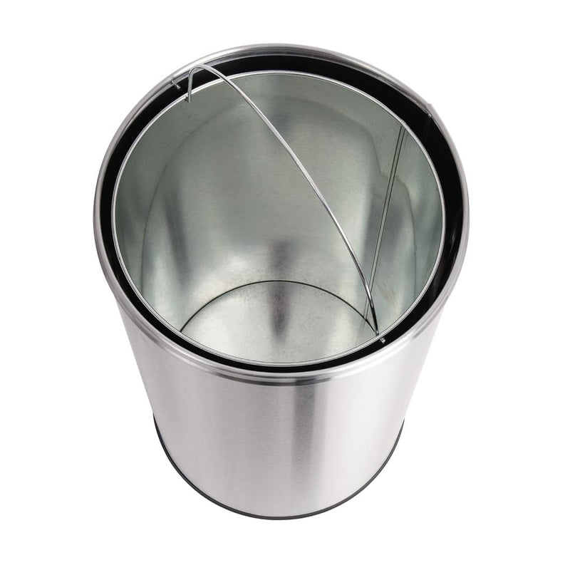 Bolero Edelstahl Push Top Bullet Bin Silber 40Ltr