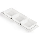 Olympia Whiteware Snackschalen mit Tellern, 3 Abschnitte (2er-Pack)