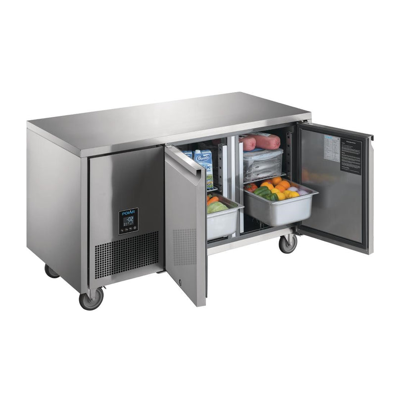 Polar U-Serie Premium Doppeltür-Thekenkühlschrank 267Ltr