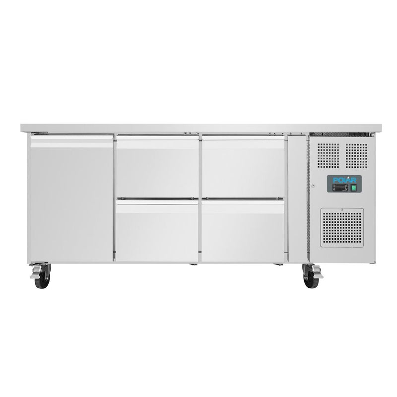 Polar U-Series-Kühlschrank mit einer Tür und 4 Schubladen, 358 l