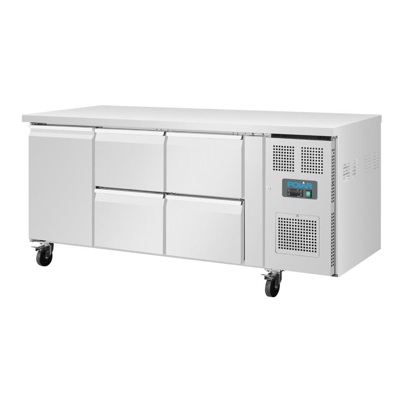 Polar U-Series-Kühlschrank mit einer Tür und 4 Schubladen, 358 l