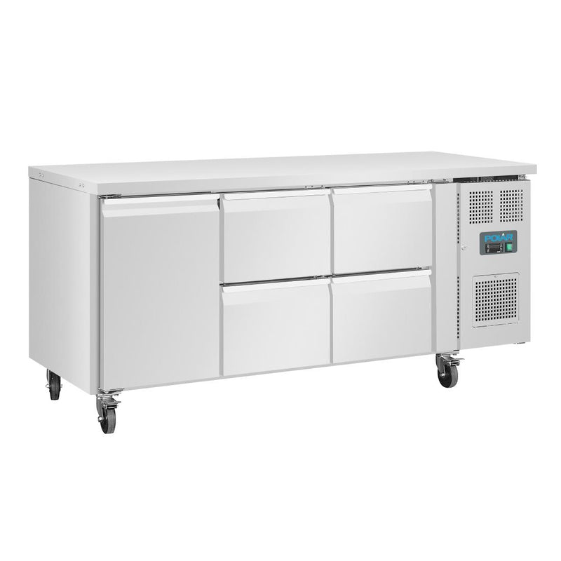 Polar U-Series-Kühlschrank mit einer Tür und 4 Schubladen, 358 l