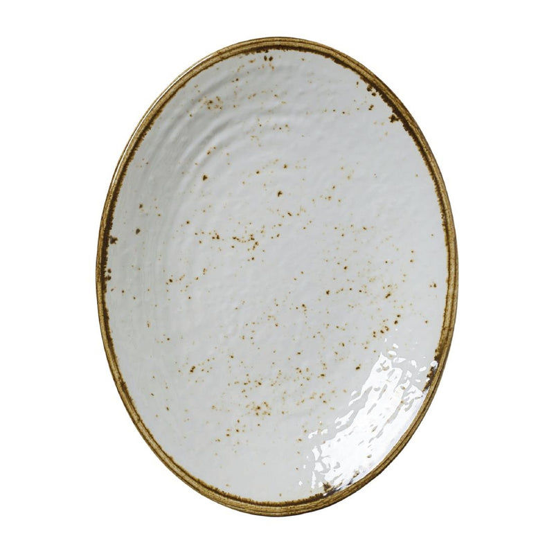 Steelite Craft ovale Melamin-Teller, Weiß, 260 mm, 6 Stück