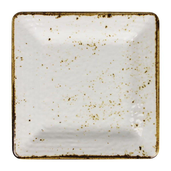 Steelite Craft Melamine Square Plates White 228mm (Pack of 6)