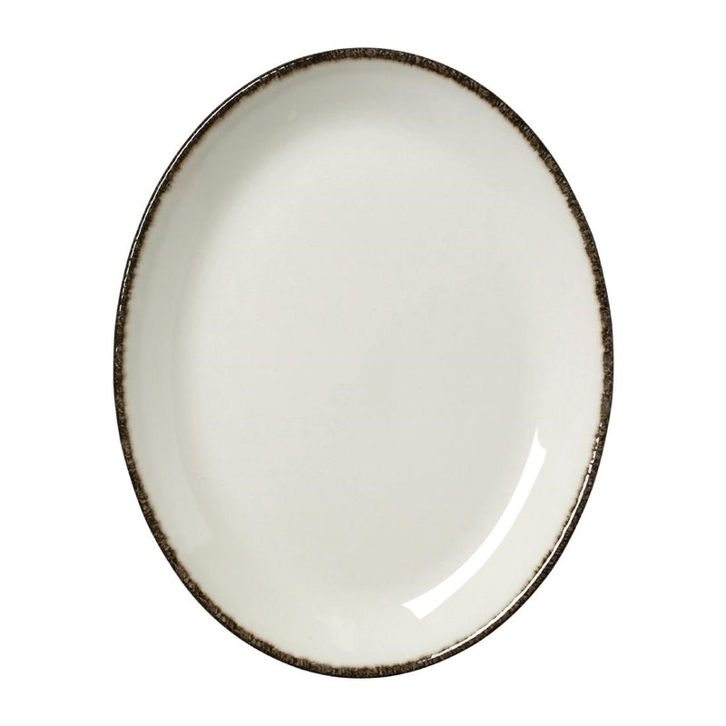 Steelite Charcoal Dapple Oval Coupe Plates 202mm (Pack of 24)