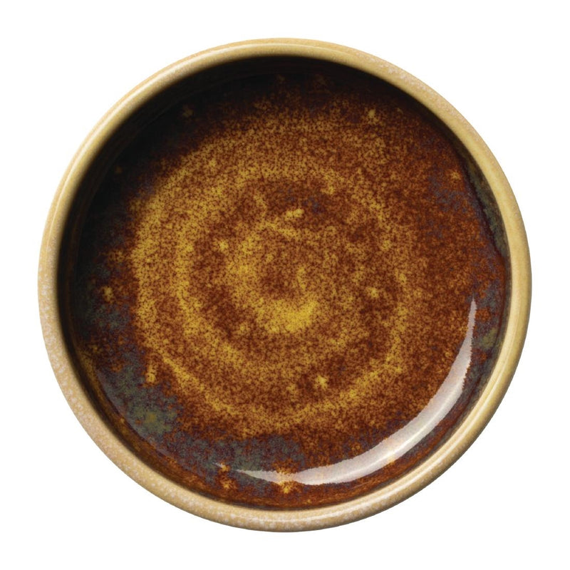 Steelite Aurora Vesuvius Amber Round Stacking Trays 100mm (Pack of 12)