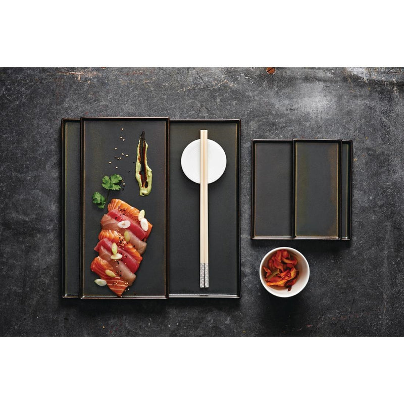 Rene Ozorio Wabi Sabi Rectangular Trays Slate 160mm (Pack of 24)