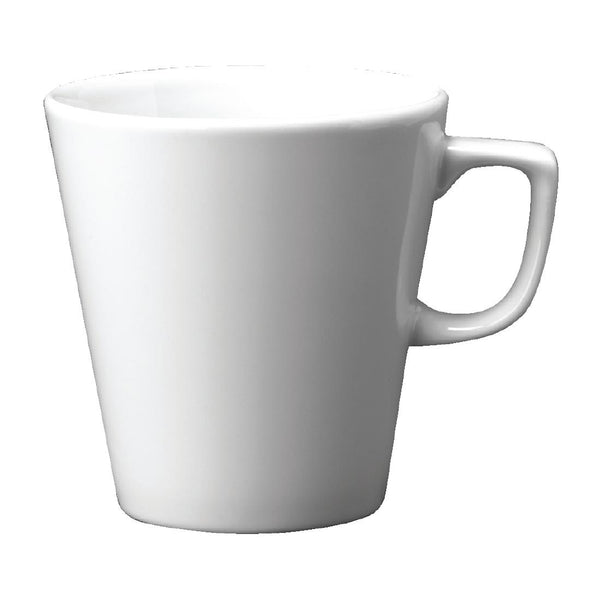 Churchill Plain Whiteware Café-Latte-Tassen, 340 ml, 12 Stück
