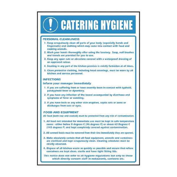 Vogue Catering Hygiene Guidelines Sign