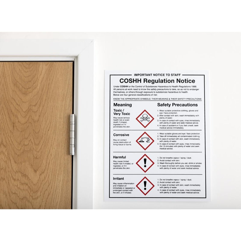 Vogue COSHH Regulations Sign