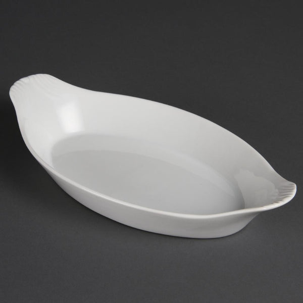 Olympia Whiteware Oval Eared Dishes 289mm (Pack of 6)