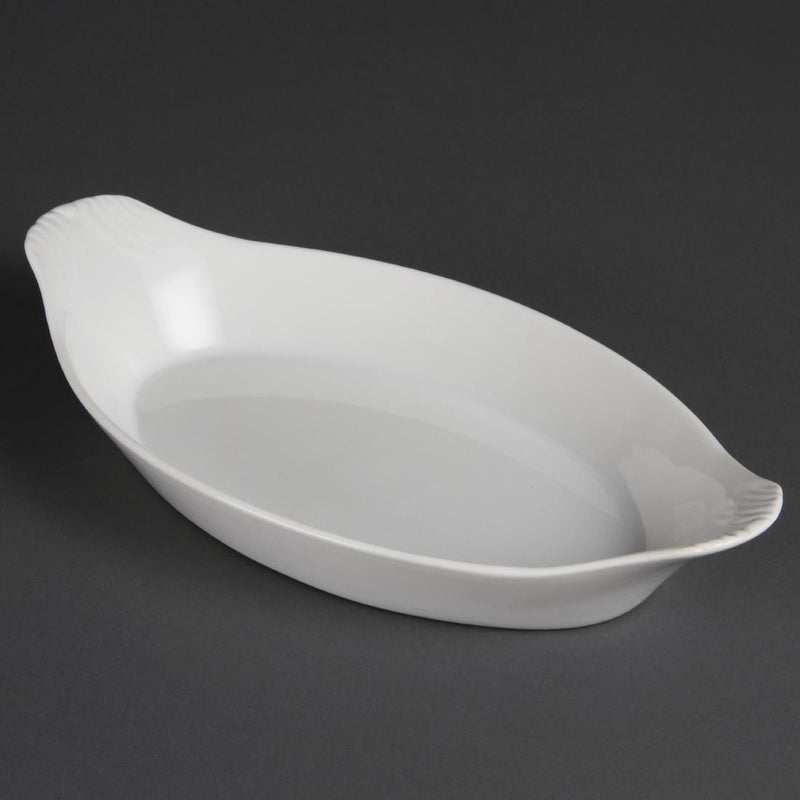 Olympia Whiteware Oval Eared Dishes 289mm (Pack of 6)