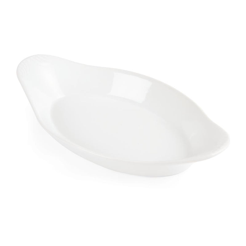 Olympia Whiteware Oval Eared Dishes 229x 127mm (Pack of 6)