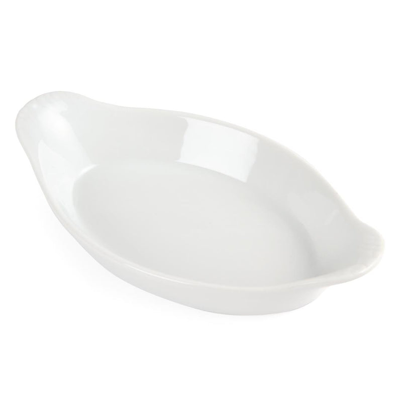 Olympia Whiteware Oval Eared Dishes 204mm (Pack of 6)