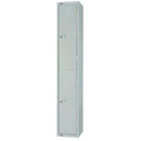 Elite Double Door Electronic Combination Locker with Sloping Top Grey