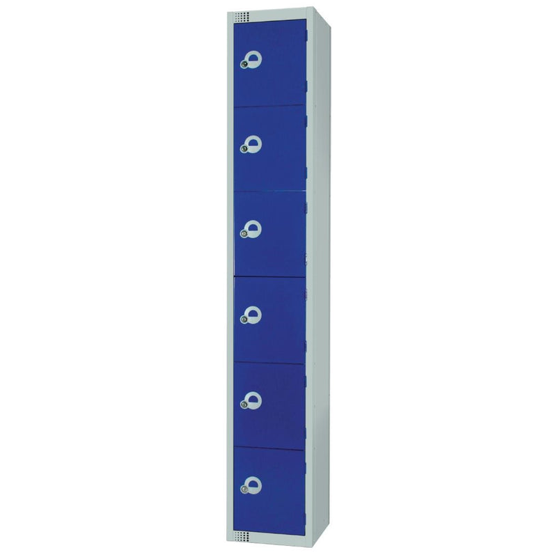 Elite Six Door Manual Combination Locker Locker Blue