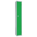 Elite Single Door Coin Return Locker with Sloping Top Green
