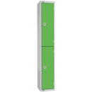 Elite Double Door Coin Return Locker with Sloping Top Graphite Green