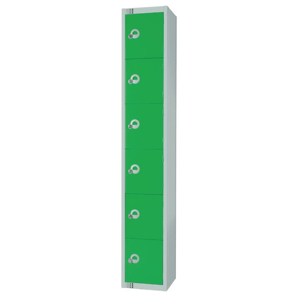 Elite Six Door Manual Combination Locker Locker Green