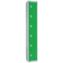 Elite Six Door Electronic Combination Locker with Sloping Top Green