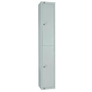 Elite Doppeltür-Camlock-Schließfach mit schräger Oberseite, Grau