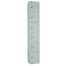 Elite-Schließfach mit sechs Türen, manuellem Zahlenschloss, Grau