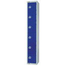 Elite Six Door Coin Return Locker with Sloping Top Blue