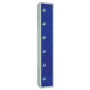 Elite Six Door Coin Return Locker with Sloping Top Blue