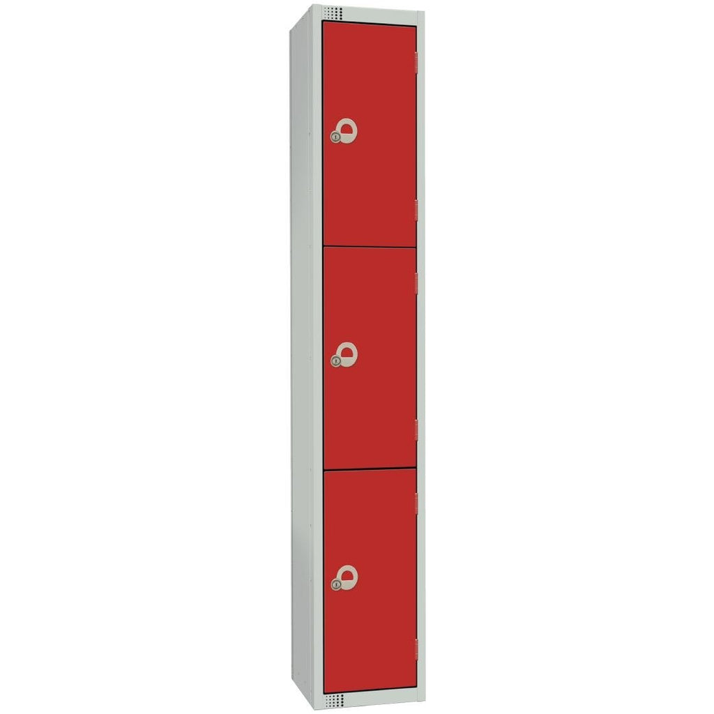 Elite Four Door Manual Combination Locker Locker Red with Sloping Top