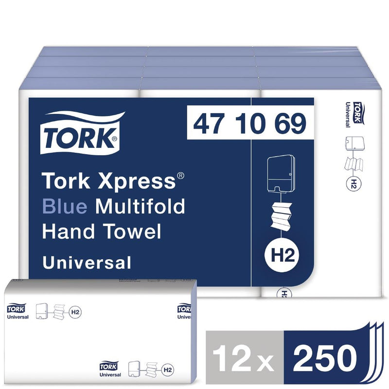 Tork Z Fold Blaue Handtücher, 1-lagig, 250 Blatt (12er-Pack)