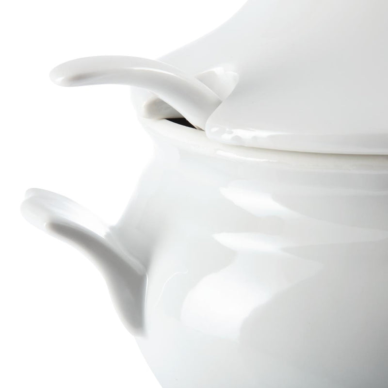 Olympia Whiteware Soup Tureen and Ladle 2.5Ltr 88oz