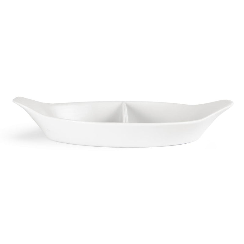 Olympia Whiteware geteilte ovale Ohrenschalen 290 x 160 mm (6er-Pack)