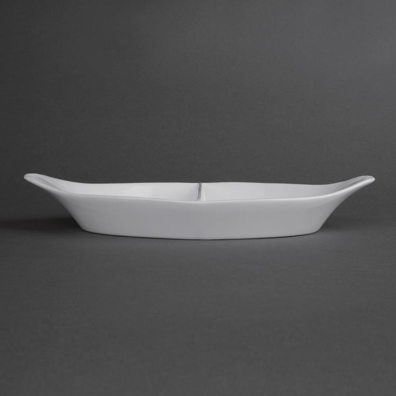 Olympia Whiteware geteilte ovale Ohrenschalen 290 x 160 mm (6er-Pack)