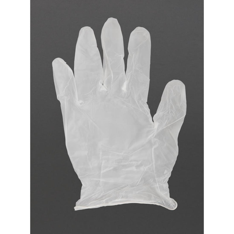 Vogue Powder-Free Vinyl Gloves Clear Small (Pack of 100)