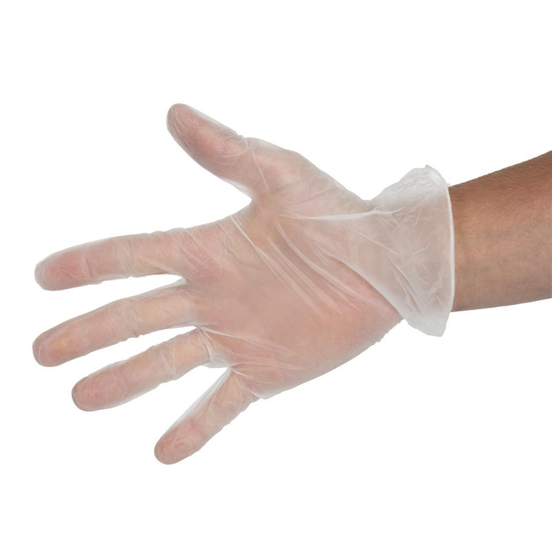 Vogue Powder-Free Vinyl Gloves Clear Small (Pack of 100)