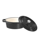 Vogue Cast Iron Oval Mini Pot Black
