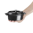 Vogue Cast Iron Oval Mini Pot Black