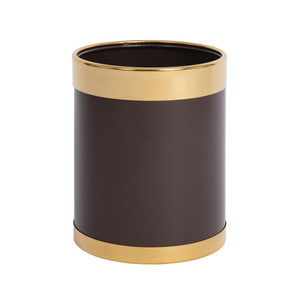 Bolero Waste Paper Bin with Gold Rim